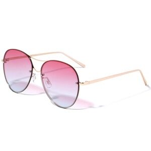 Rimless Sunglasses Women Fashion Pink Blue Lens Sun‎ Glasses Beach Shades Lentes